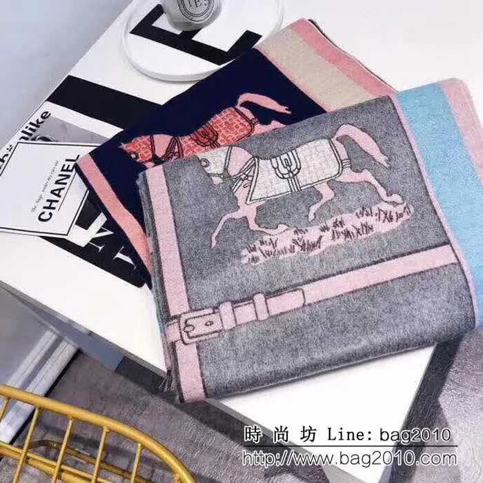 HERMES愛馬仕專櫃品質 2018早秋新品 絲羊絨圍巾 LLWJ6015